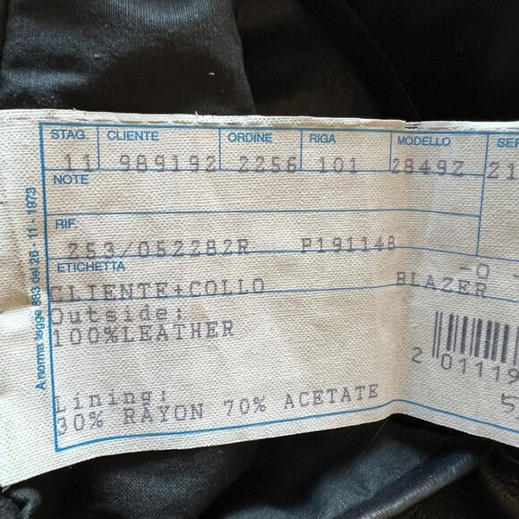 Fratelli Rossetti Mens Size 52 Black 100% Leather Single Breasted Blazer Jacket - Picture 11 of 16